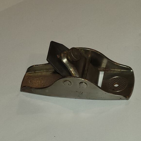 Vintage G.M. Co Miniature Mini Finger Thumb Wood Plane Made In USA 1" x 3 1/4" - Picture 6 of 11